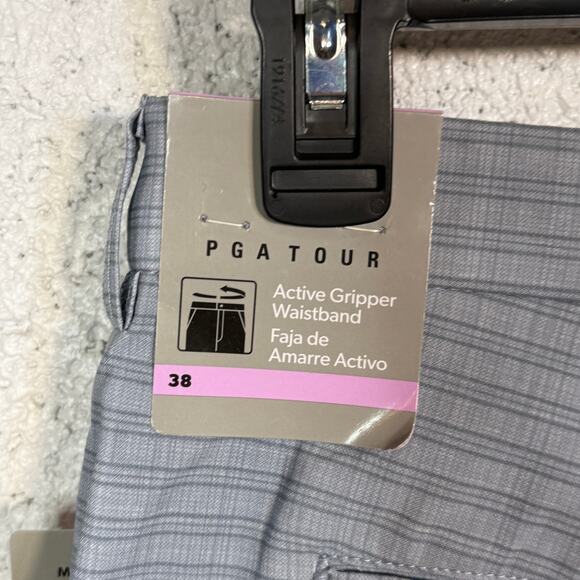 Pga Tour Men's Striped 8" Golf Shorts - Shell Pink 38 $68 - Picture 4 of 8